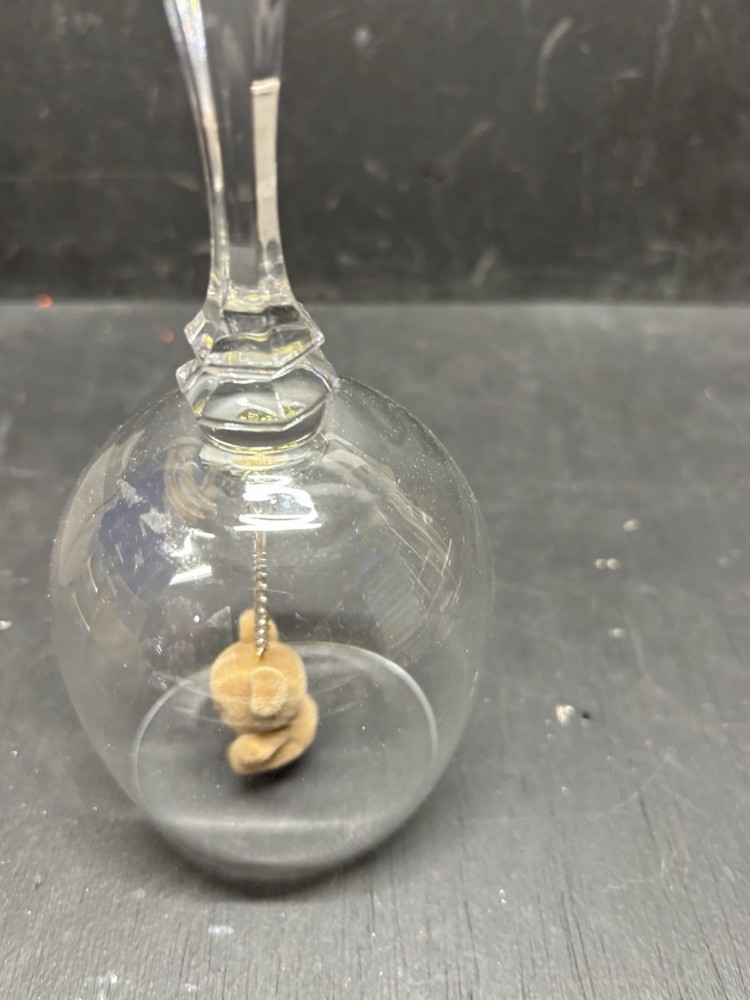 Clear Crystal Dinner Bell with Teddy Bear Bell” Item Tan