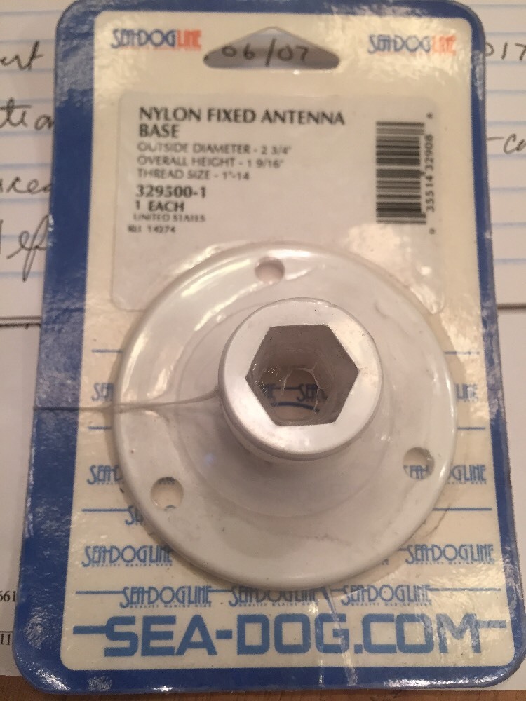 Sea-Dog White Nylon Fixed Antenna Base - 329500
