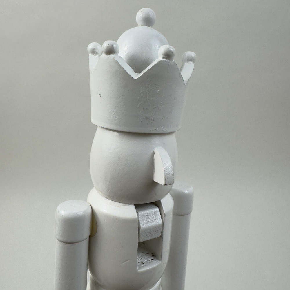 West Elm Modern Lacquer Nutcracker Figurine Christmas Set/2 White Flaws Read