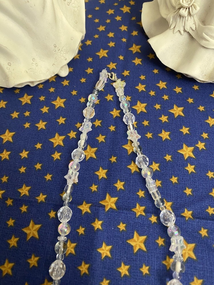 Clear Angel Bead Necklace - Handmade