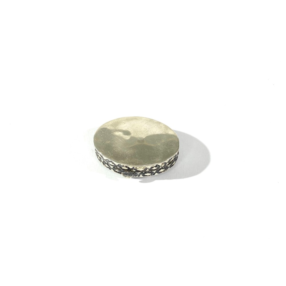 Vintage Heavy Solid Silver Egyptian Pill Box , Hallmarked
