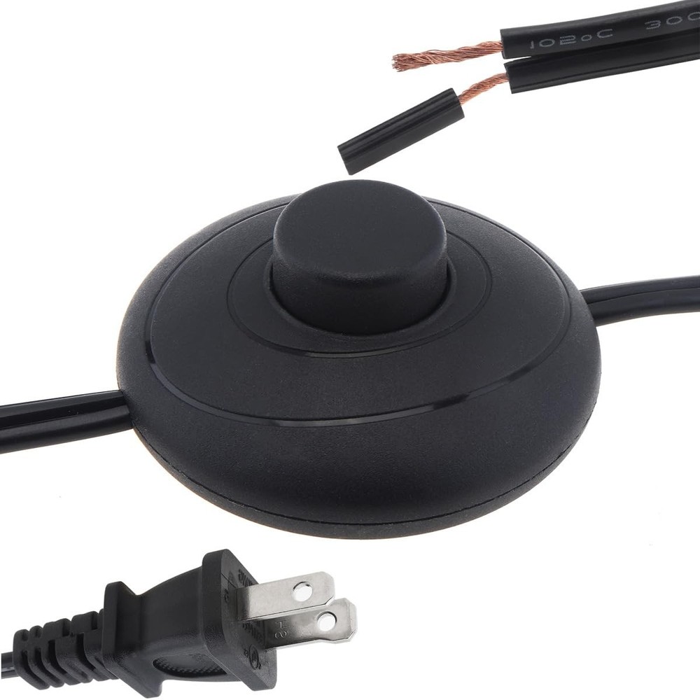 6Ft Floor Foot Pedal Push Switch Inline Lamp Light On-Off Control with Wire P...