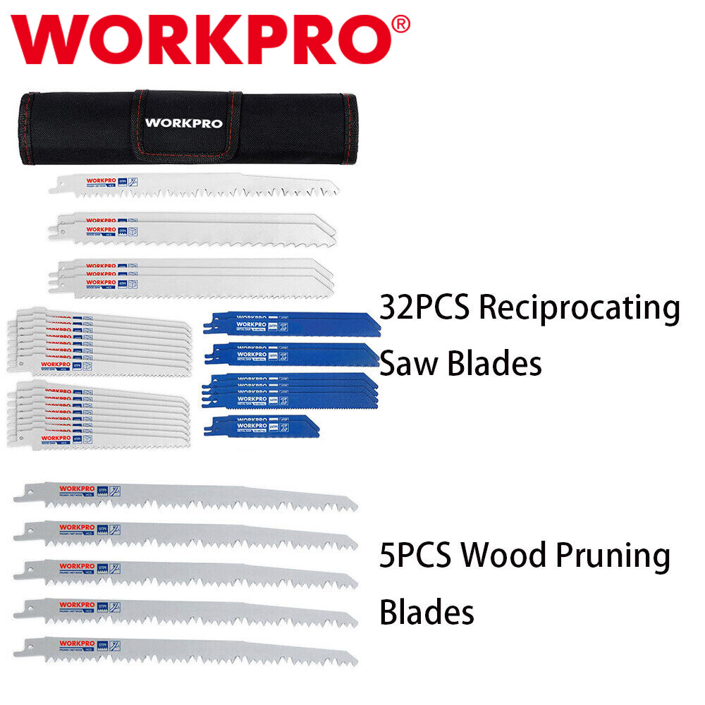 WORKPRO 5PC 9" Wood Pruning Reciprocating Saw Blade/32PC Reciprocating Saw Blade