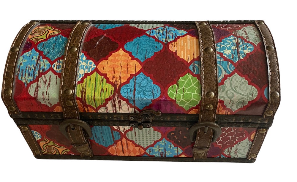 mini trunk with leather straps