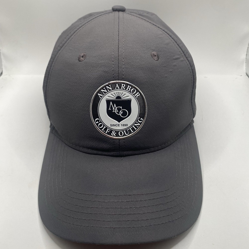 Ann Arbor Golf & Outing Hat Adjustable Golf Hat Strapback Gray Drifit Cleaned
