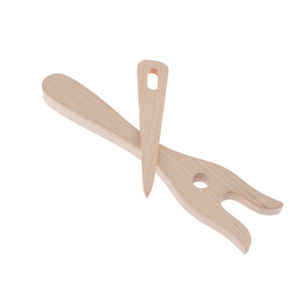 Lucet Wooden Knitting Fork Tool 2 Pieces for Making Ropes,