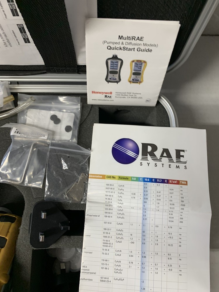 Rae MultiRae Lite PGM6208 Multi Gas Tester Bundle Case Accessories-TESTED-READ!!
