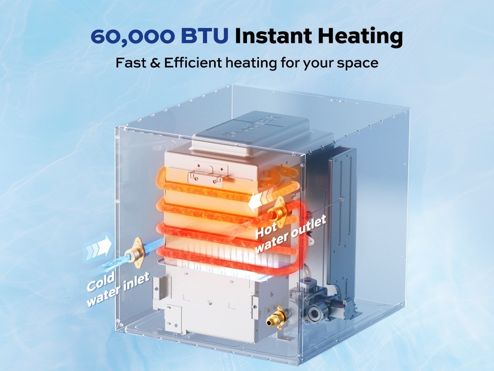 Orbek RV Tankless Water Heater 3.5 GPM 60,000 BTU On-Demand Instant Hot Water