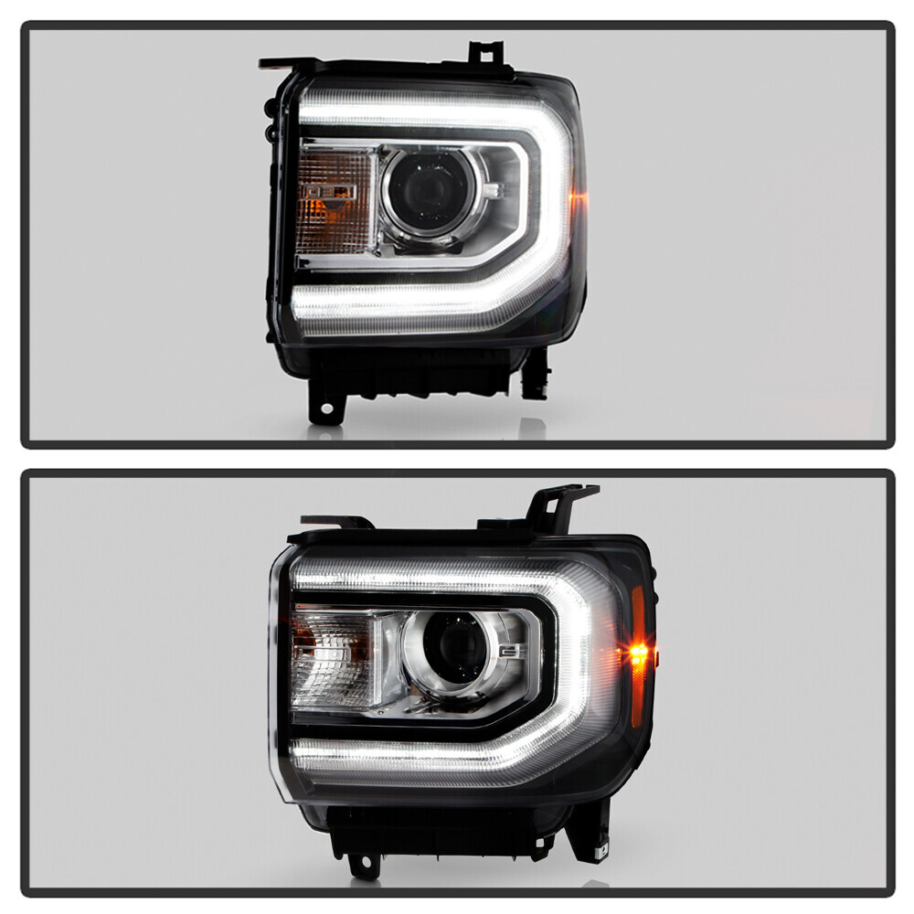 HID/Xenon Type LED DRL Projector Headlight 2016-2018 GMC Sierra 1500 Driver Side