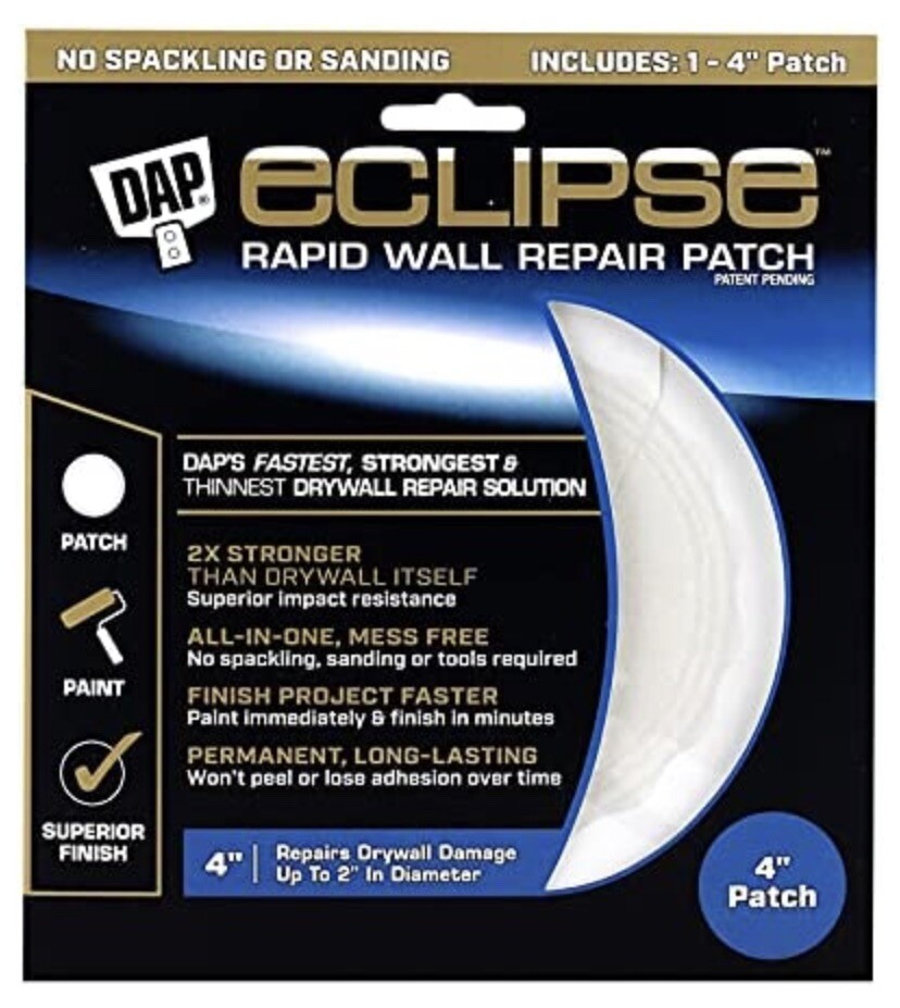 DAP Eclipse Rapid 4” Wall Repair Patch.