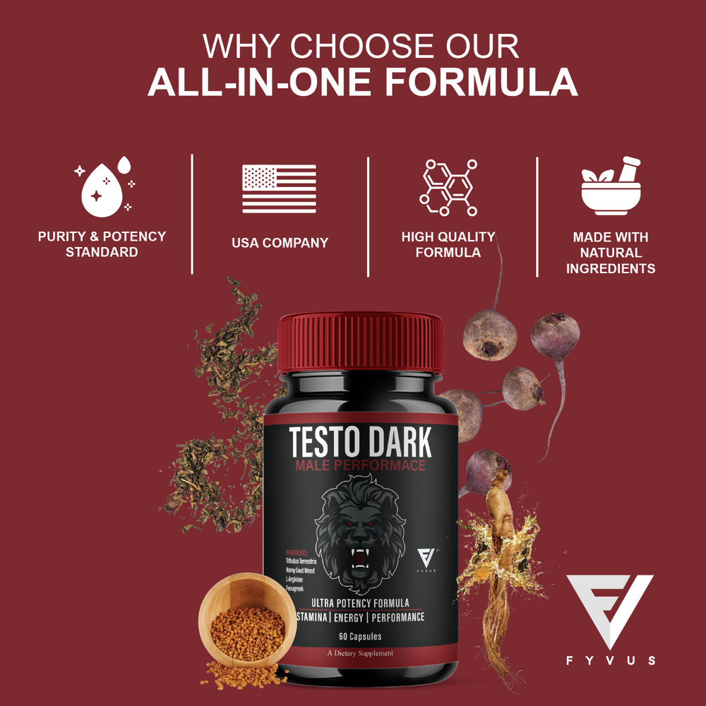 (2 Pack) Testo Dark Max Performance Supplement, TestoDark Pills (120 Capsules)