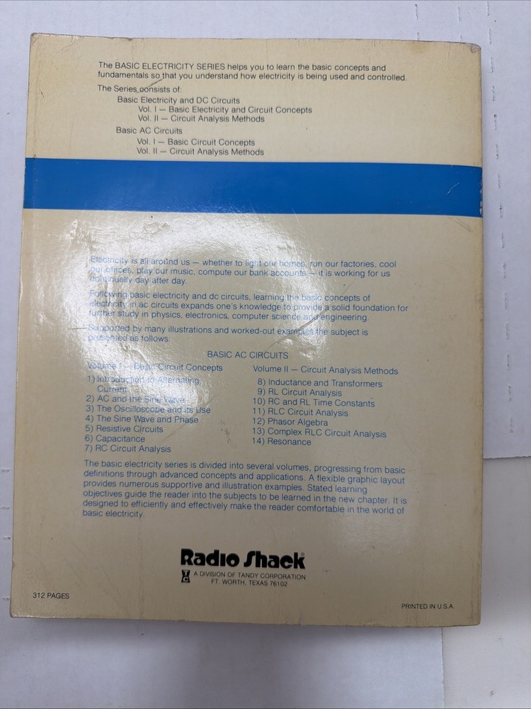 Radio Shack Basic Electricity Series: AC Circuits Vol. I Basic Circuit Concepts