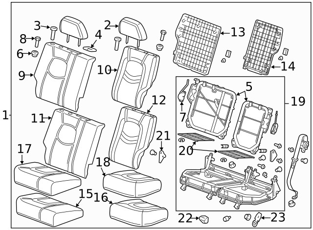 Genuine GM Headrest Guide 22733688