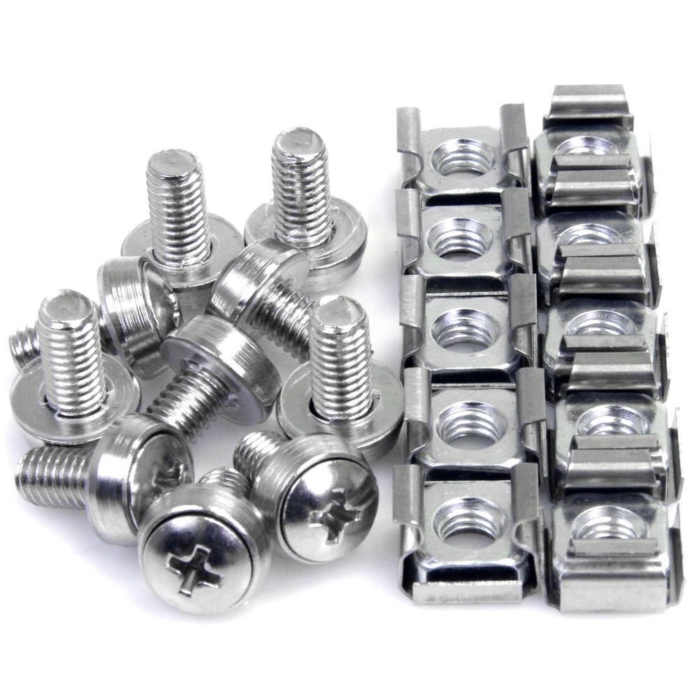 StarTech 50 Pkg M6 Mounting Screws and Cage Nuts - 50 / Pack