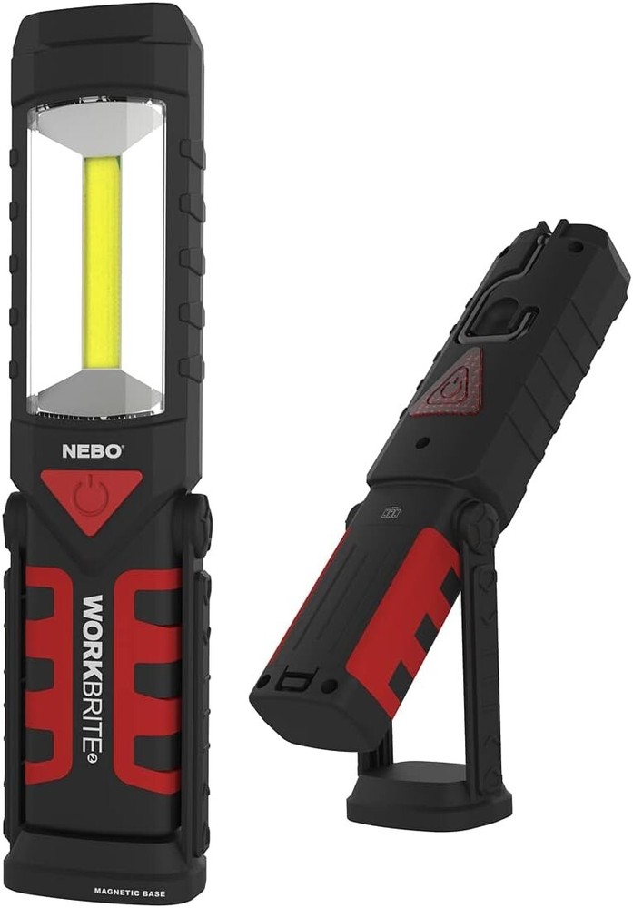 NEBO WORKBRITE Flashlight & Work Light, Red Rear Hazard Light, Magnetic Base NEW