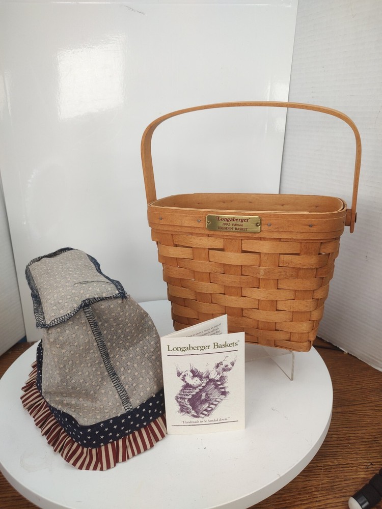 Longaberger 1992 Edition #10014 Dresden Basket w/Fabric