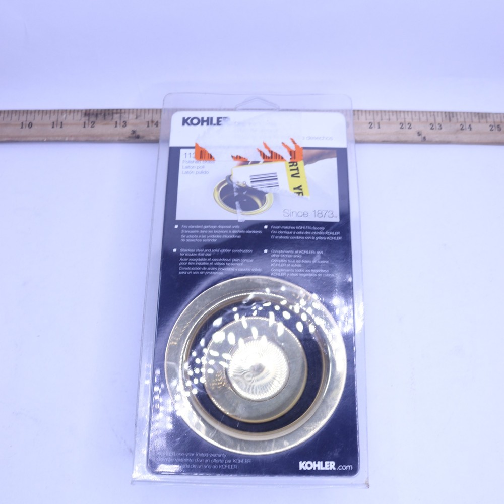 Kohler Disposal Flange With Stopper Vibrant Polished Brass 11352-PB