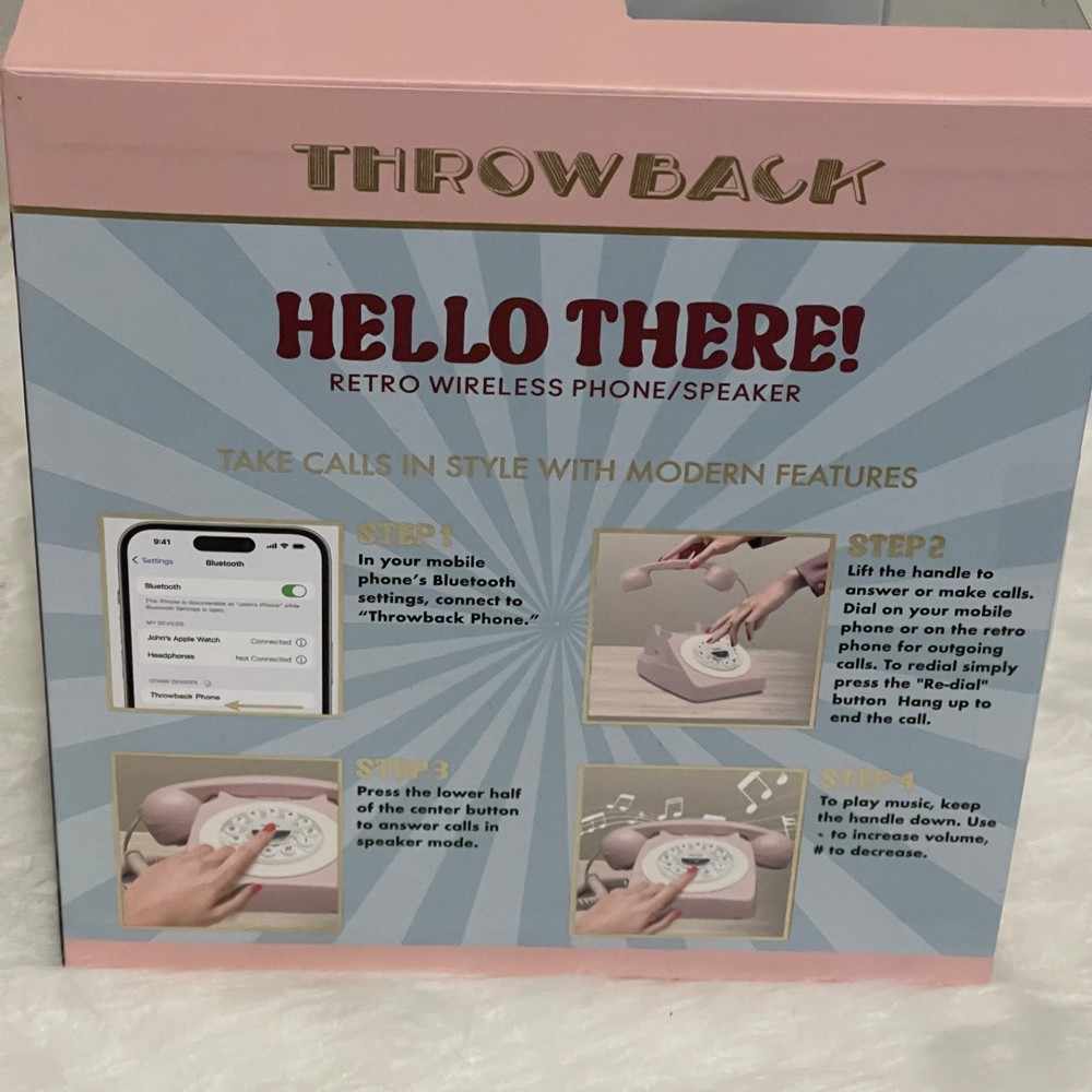 Hello there retro wireless phone speaker bluetooth new