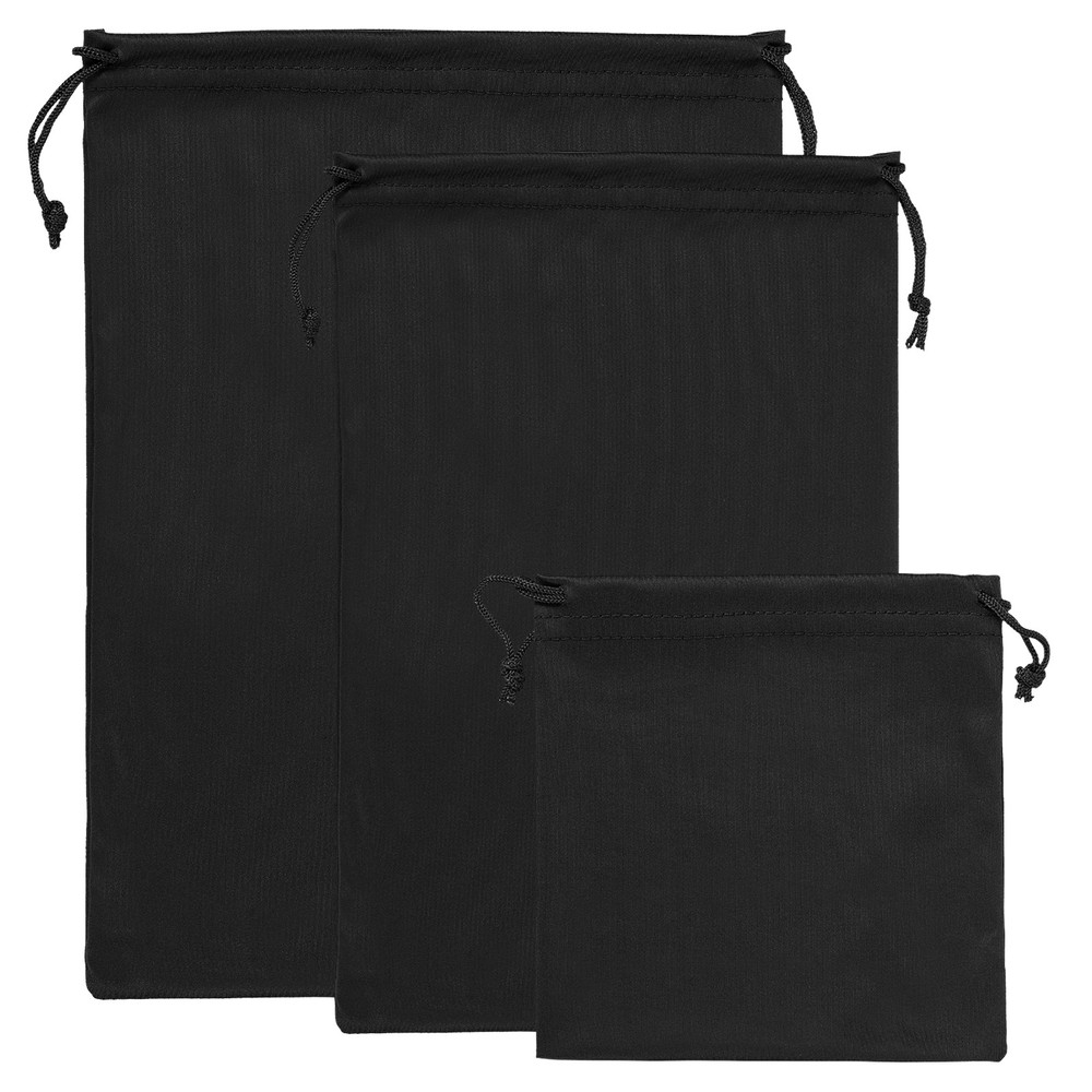 Ski Goggle Bag, 3 Pack Microfiber Pouch Protective Storage Case Sleeve, Black