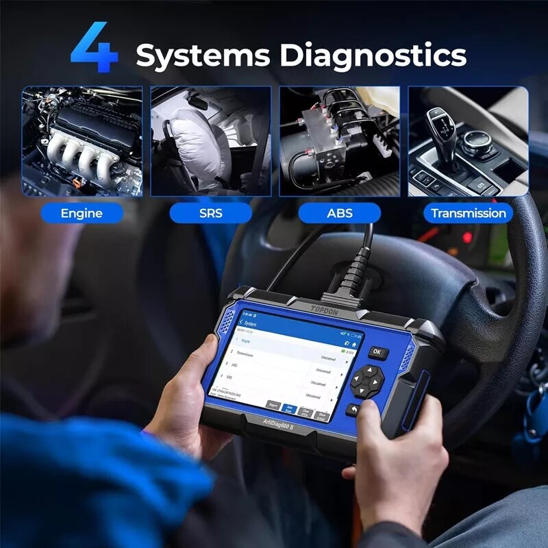 Free Updates! TOPDON AD600S Diagnostic Scanner Engine ABS SRS TPMS Code Reader