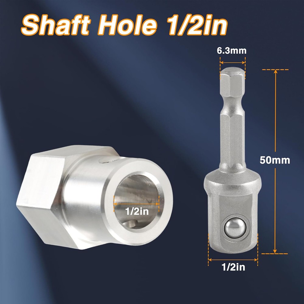 Cordless Drill Adapter with 1/2 Inch Socket Bit for Trailer Jack Crank Handle