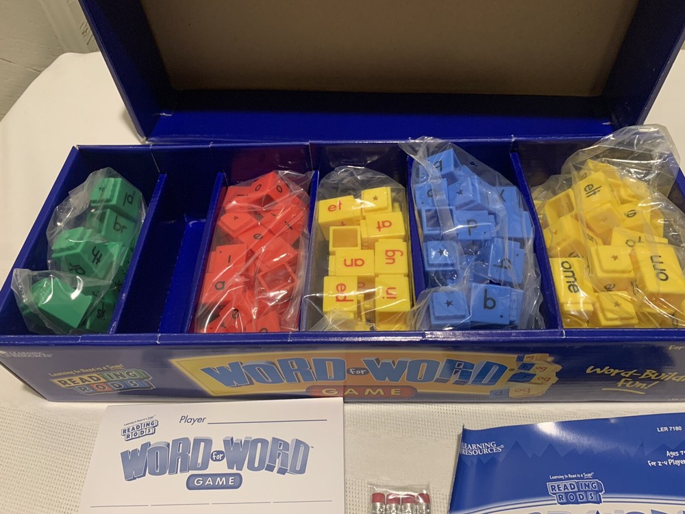 Learning Resources WORD FOR WORD Game w/ Reading Rods Educational Phonics