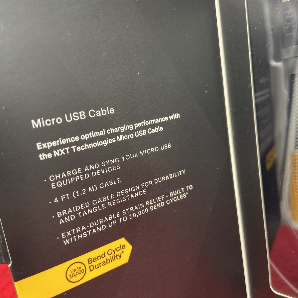 NXT Tech 4 Ft. USB-A to Micro-USB Charging Cable for Samsung/Android, Black54334