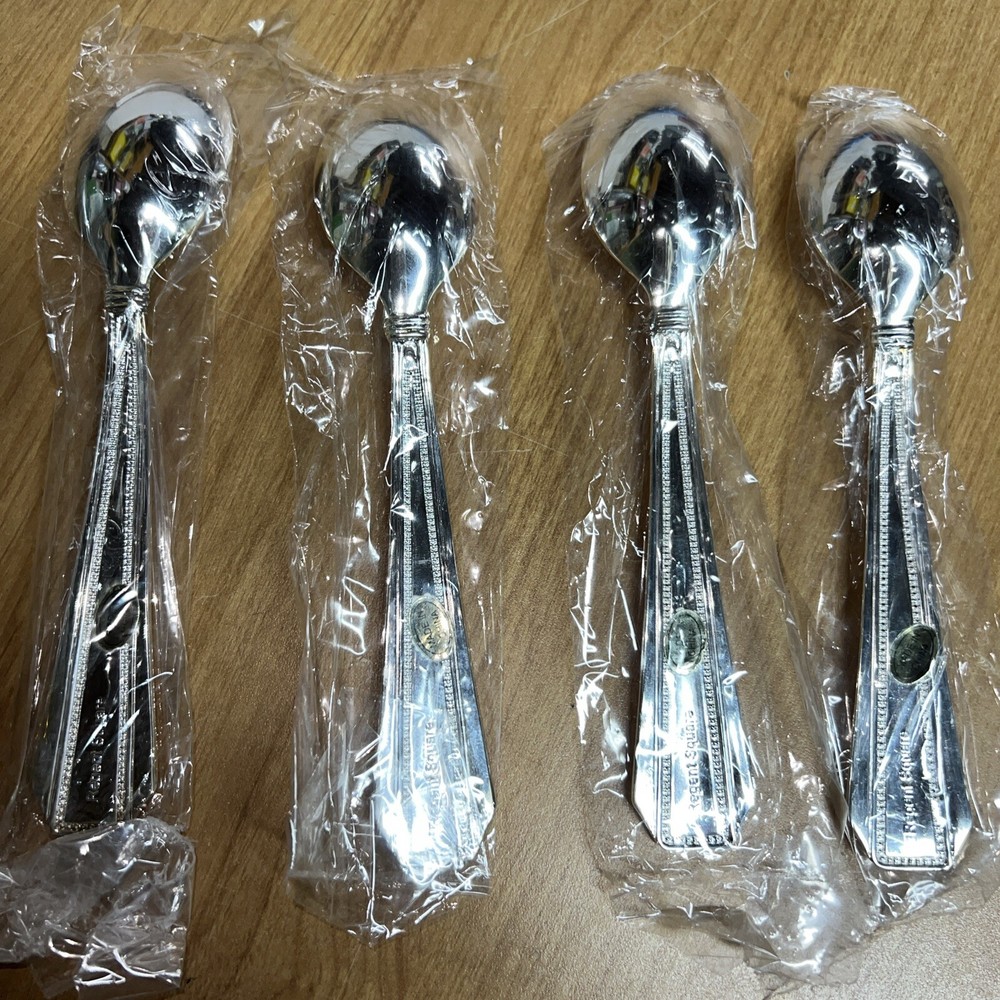 VTG. 20-PC. SILVER PLATED FLATWARE SET 4-PLACE SETTINGS REGENT SQUARE SEALED