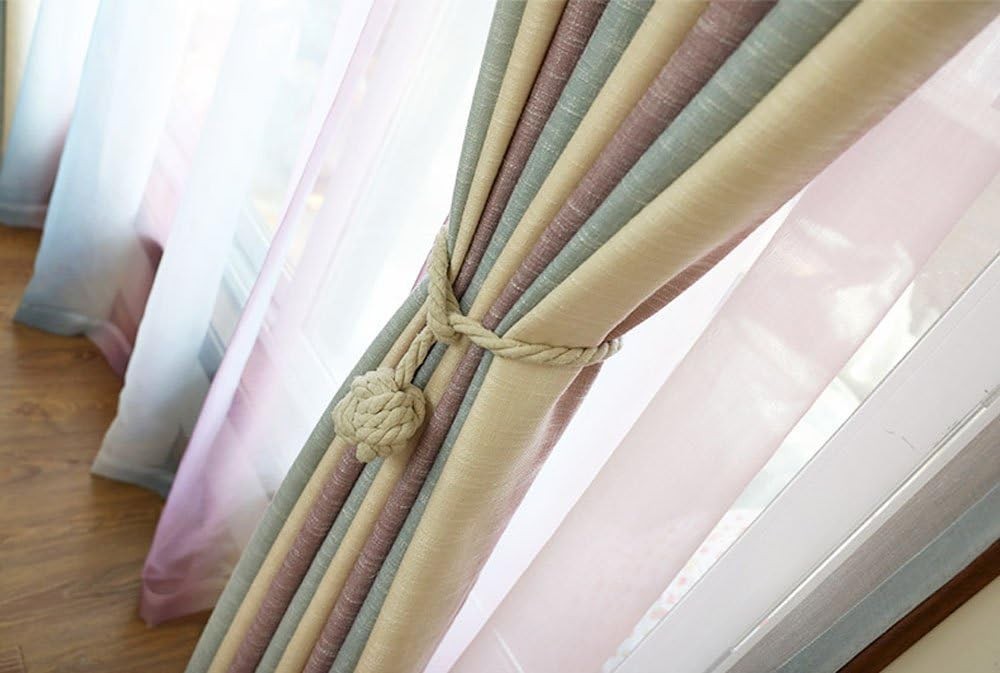 Rustic Beige Curtain Tiebacks - 2 Pack Heavy Duty Tiebacks for Medium Curtains