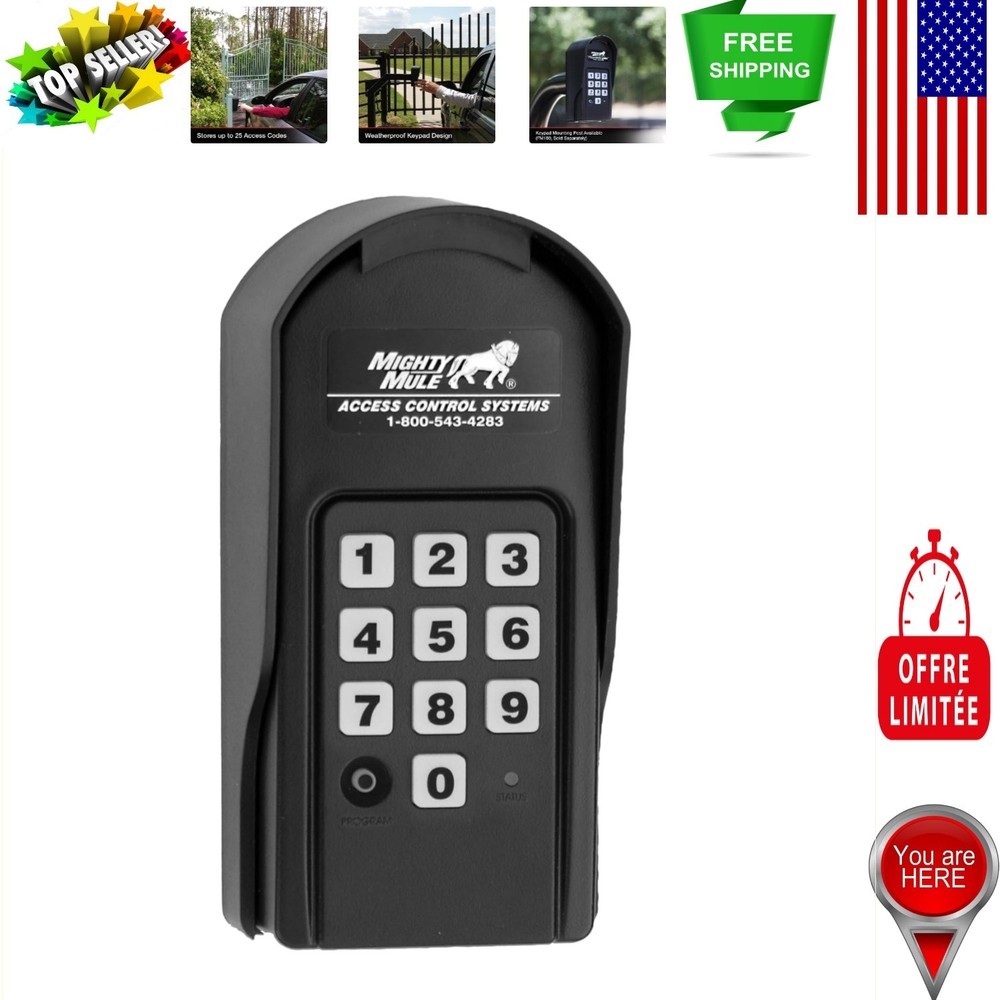 Easy Install Wireless Digital Keypad with 25 Code Capacity - Slim Design