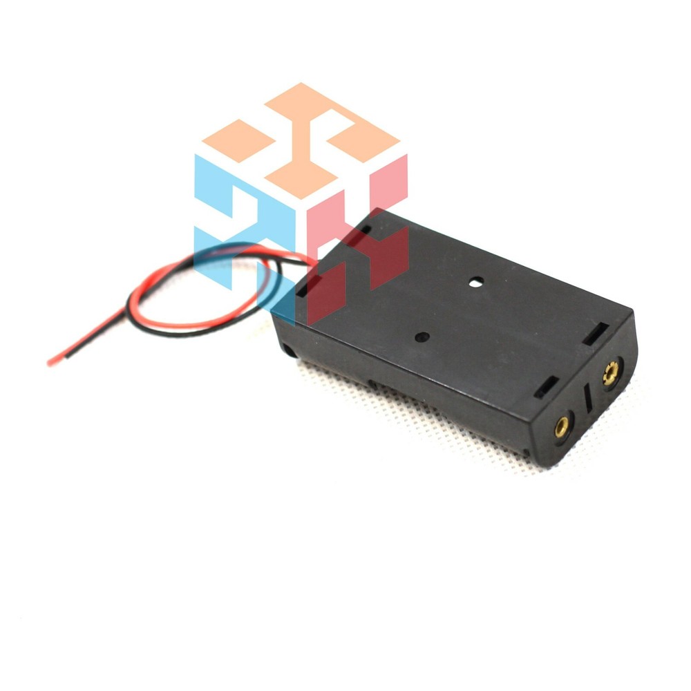 2X AA DIY Battery Holder Case Box Base 3V Volt PCB Mount With Bare Wire Ends