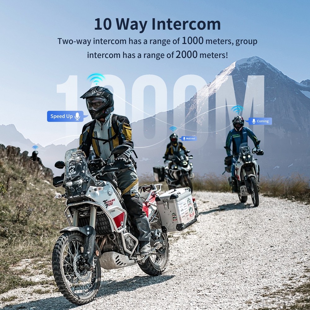 FX 60C Motorcycle helmet Bluetooth Camera Intercom 10Way Music Share 4K Dash Cam