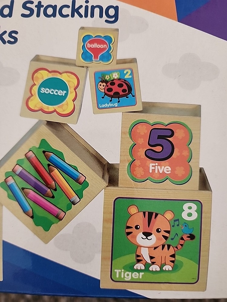Real Wood Toys Nesting And Stacking Wood Blocks Develops Numeracy Sealed