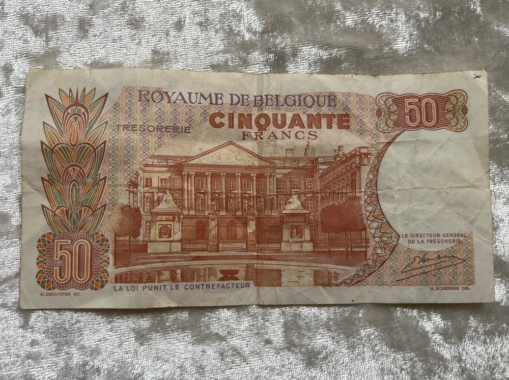 1966 Belgium 50 Francs bank note