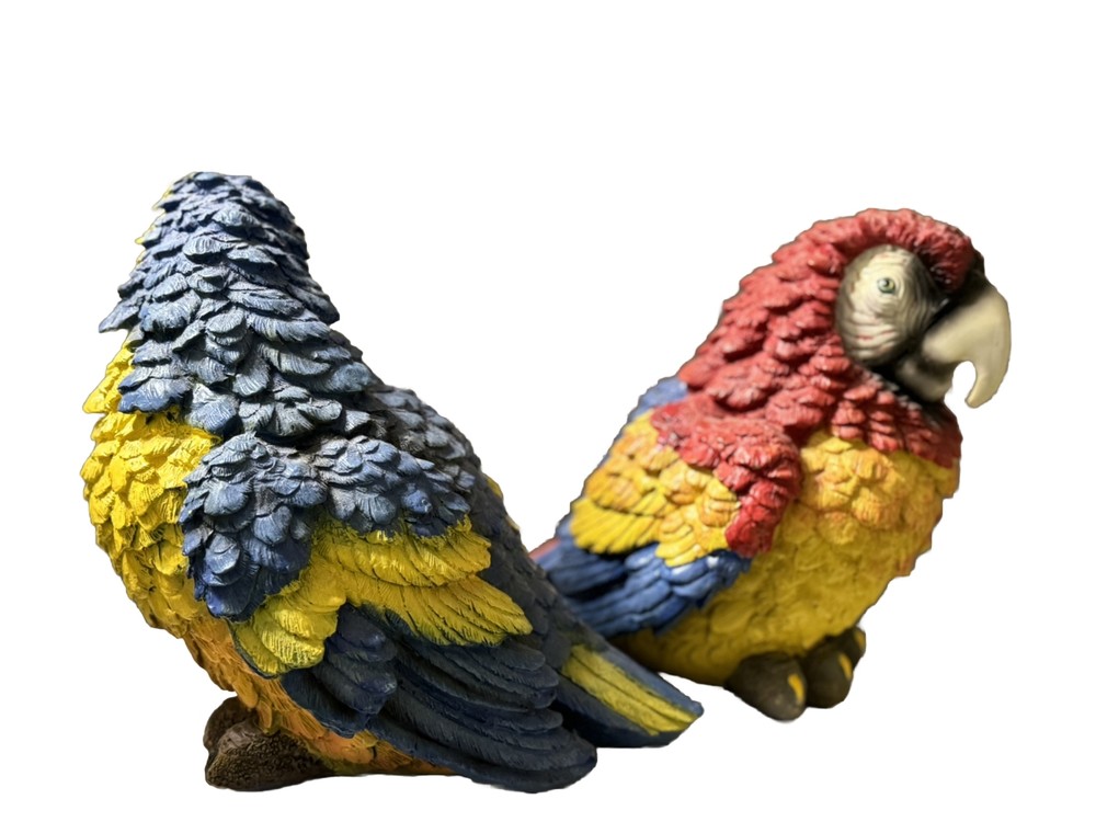 Tropical parrot figurines Set Of TWO