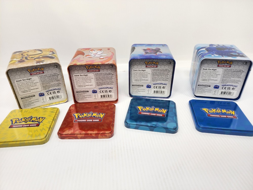 LOT OF 4 POKEMON Stacking Tins Empty