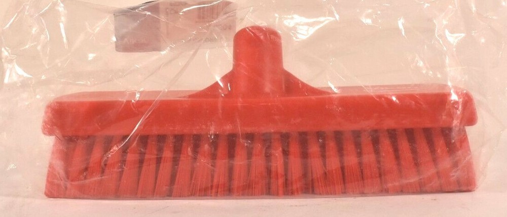Vikan 70604 12" Deck Wall Scrub Stiff Red Polyester Replacement Brush Head