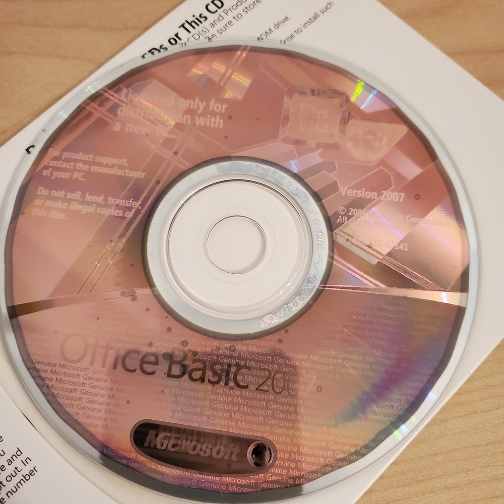 Microsoft Office Basic WORD, EXCEL, OUTLOOK 2007 Full Version OEM