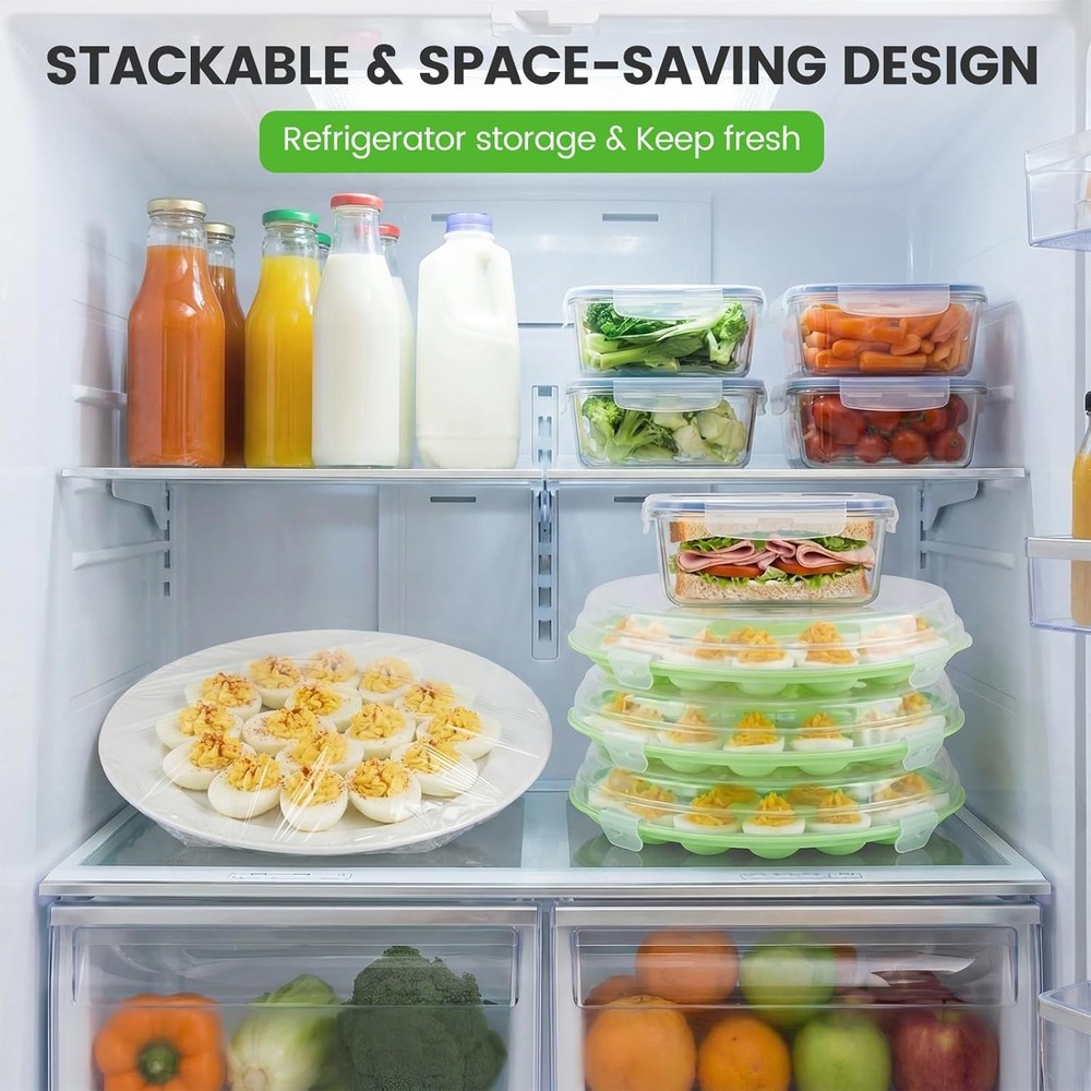 Deviled Egg Carrier Tray with Lid 66 Slots