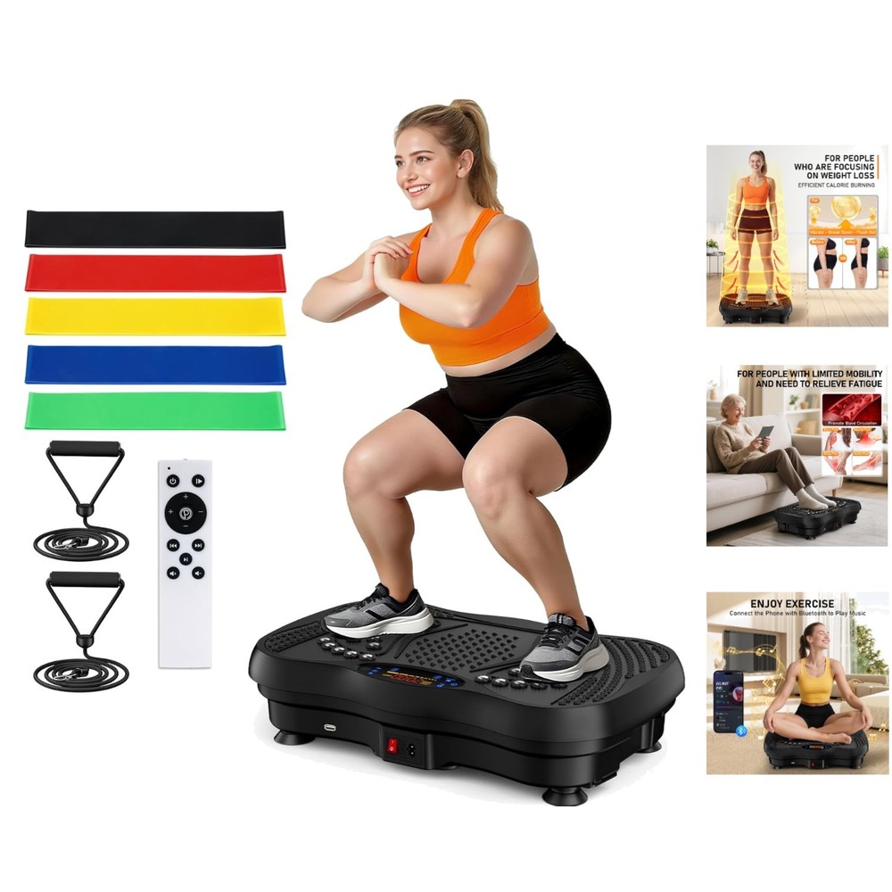 Versatile 450 lbs Vibration Exercise Machine with Bluetooth & Remote Control