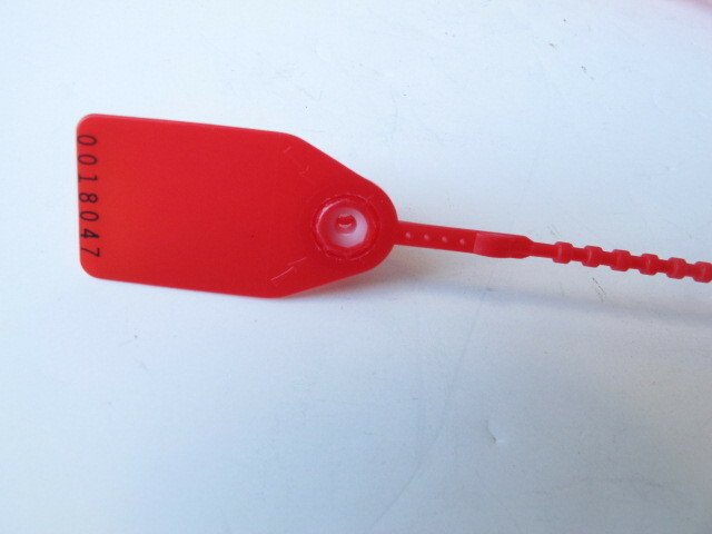 Pull-Tight Security Seals - 10", Red - Consecutively Numbered - Lot of (100)