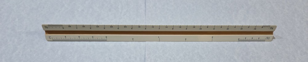 Vintage 12" Sterling #481 Engineering/Drafting Triangular Ruler
