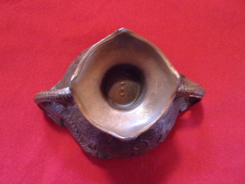 VINTAGE BRONZE DRAGON INCENSE BURNER HOLDER