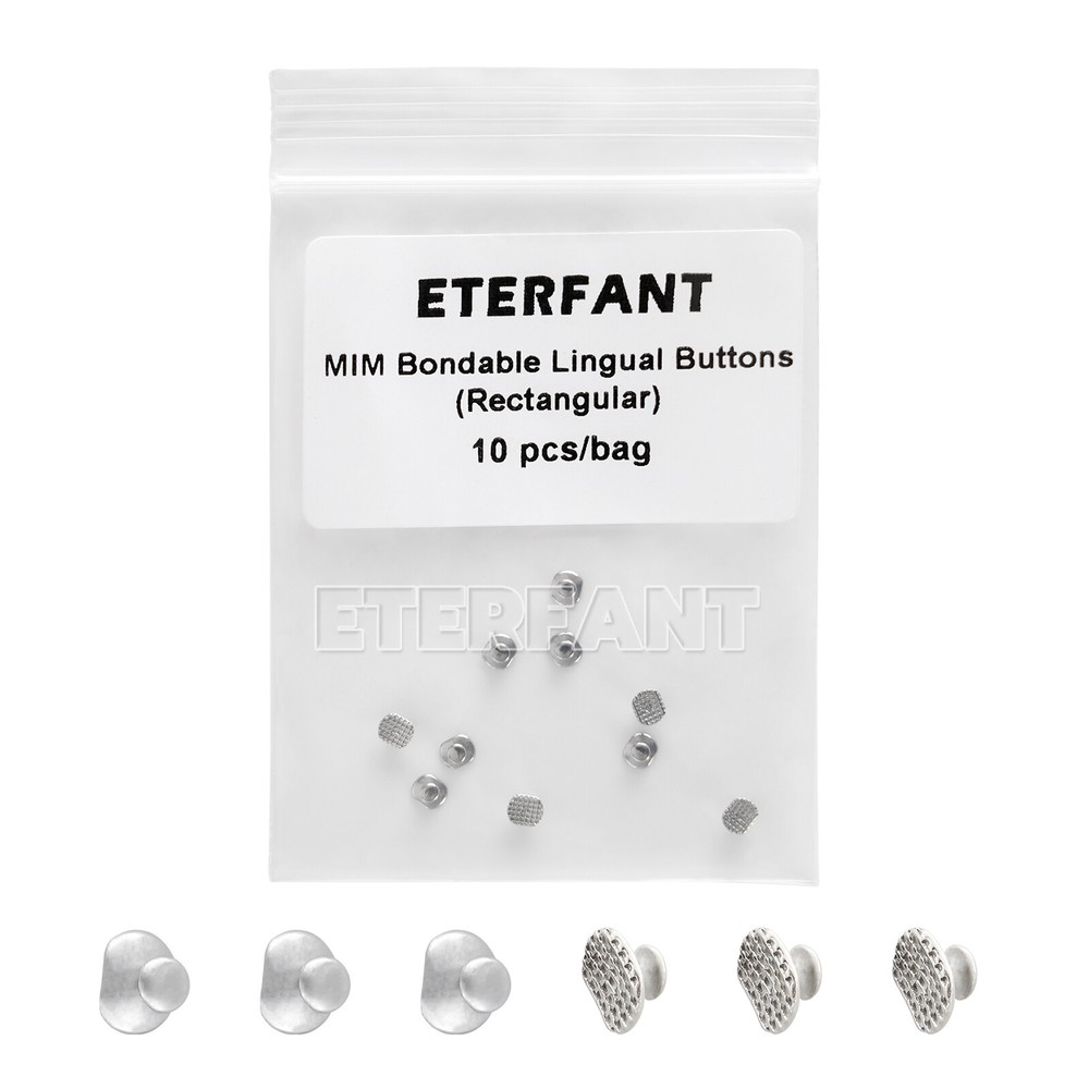 5xETERFANT Dental Ortho Lingual Buttons MIM Bondable Rectangular Base 10pcs/pack