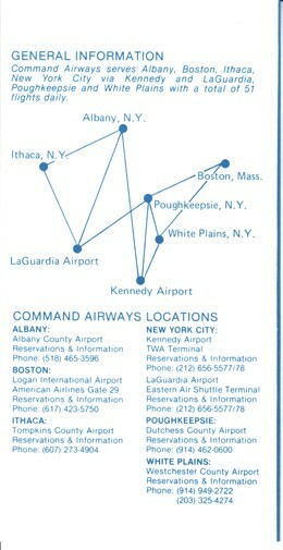 Command Airways timetable 1980/07/20
