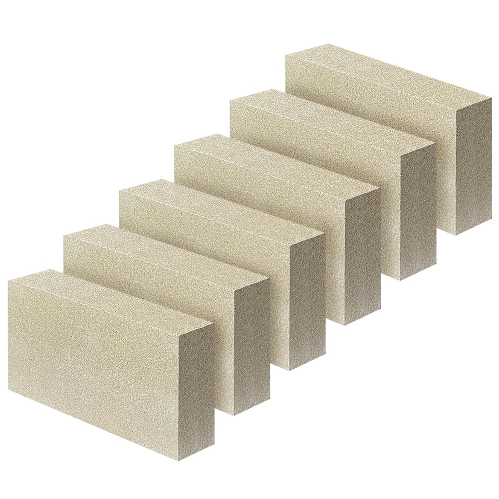 Protalwell Fire Bricks, Size 9″ x 4-1/2″ x 2-1/2″, 2-1/2" Thick, 6 Pack