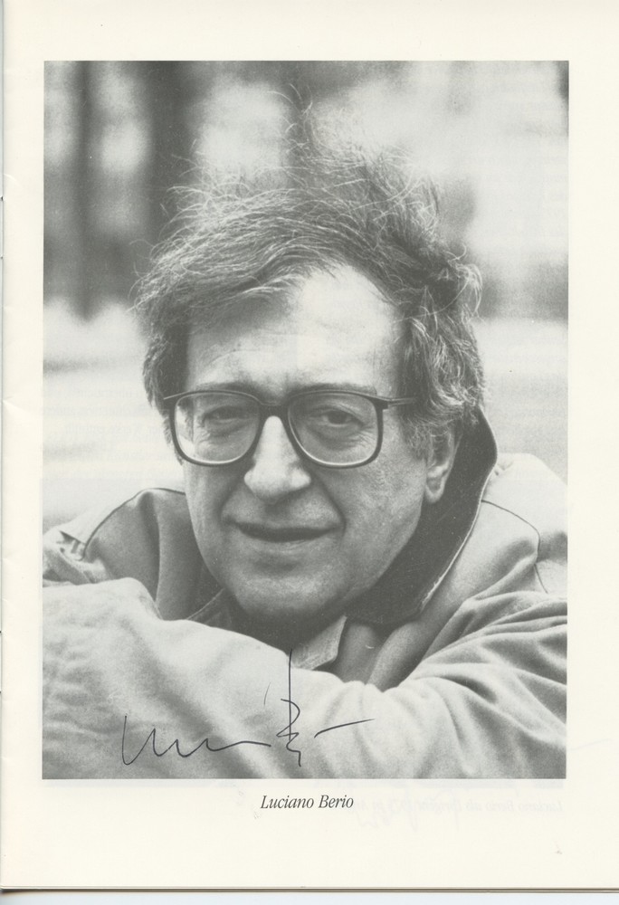 Berio, Luciano. (1925-2003): Signed Photograph
