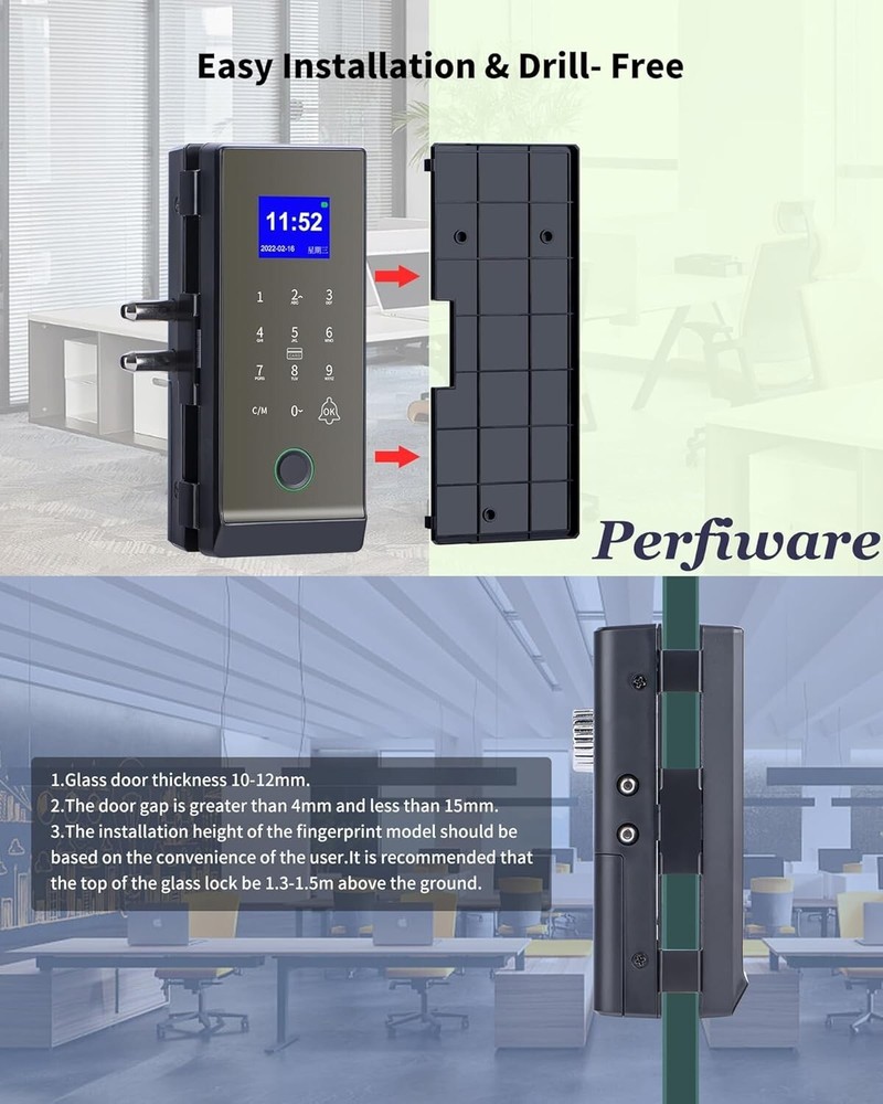 PERFIWARE - Smart Glass Door Lock