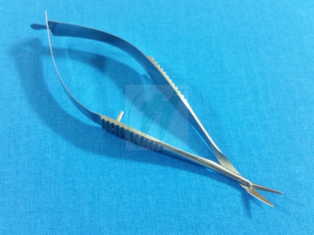 PREMIUM QUALITY PACIVATED VANNAS MICRO SURGICAL SCISSORS ANGLED FORWARD 3"