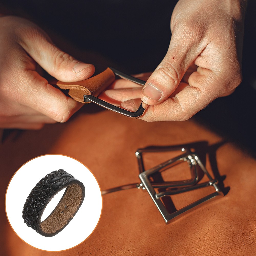 2Pcs Leather Belt Loop Keepers, Fits 3.5cm Width Belt Strap Buckles (Coffee)